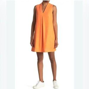 Tommy Bahama Orange Tangerine Trapeze Sun Dress Linen Blend M